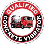 Qualified concrete vibrator vinyl hard hat safety sticker