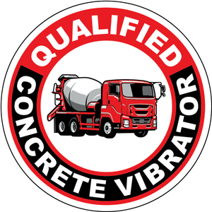Qualified concrete vibrator vinyl hard hat safety sticker