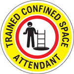 Trained confined space attendant vinyl hard hat sticker
