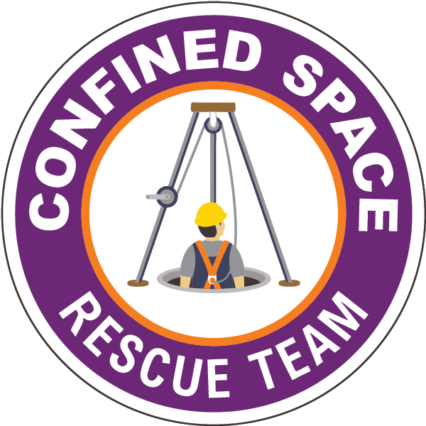 Confined space rescue team vinyl hard hat sticker
