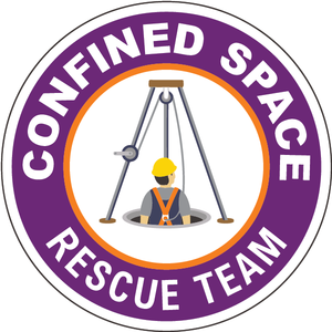 Confined space rescue team vinyl hard hat sticker