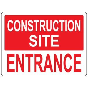 Construction site entrance safety aluminum sign