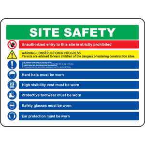 Construction PPE unauthorized entry safety warning sign