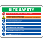 Construction site unauthorized entry warning sign PPE