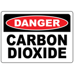 Danger carbon dioxide safety sign for identifying CO₂ gas storage and compressed gas hazard areas
