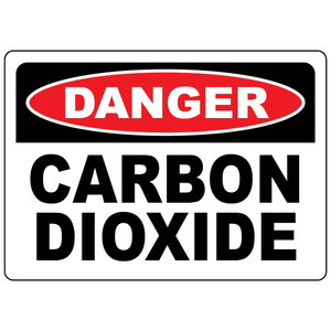 Danger carbon dioxide safety sign for identifying CO₂ gas storage and compressed gas hazard areas