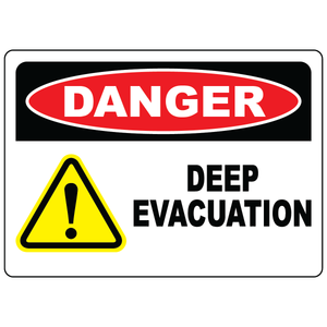 Danger deep excavation safety sign vinyl aluminum