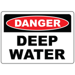 Danger deep water safety sign vinyl aluminum