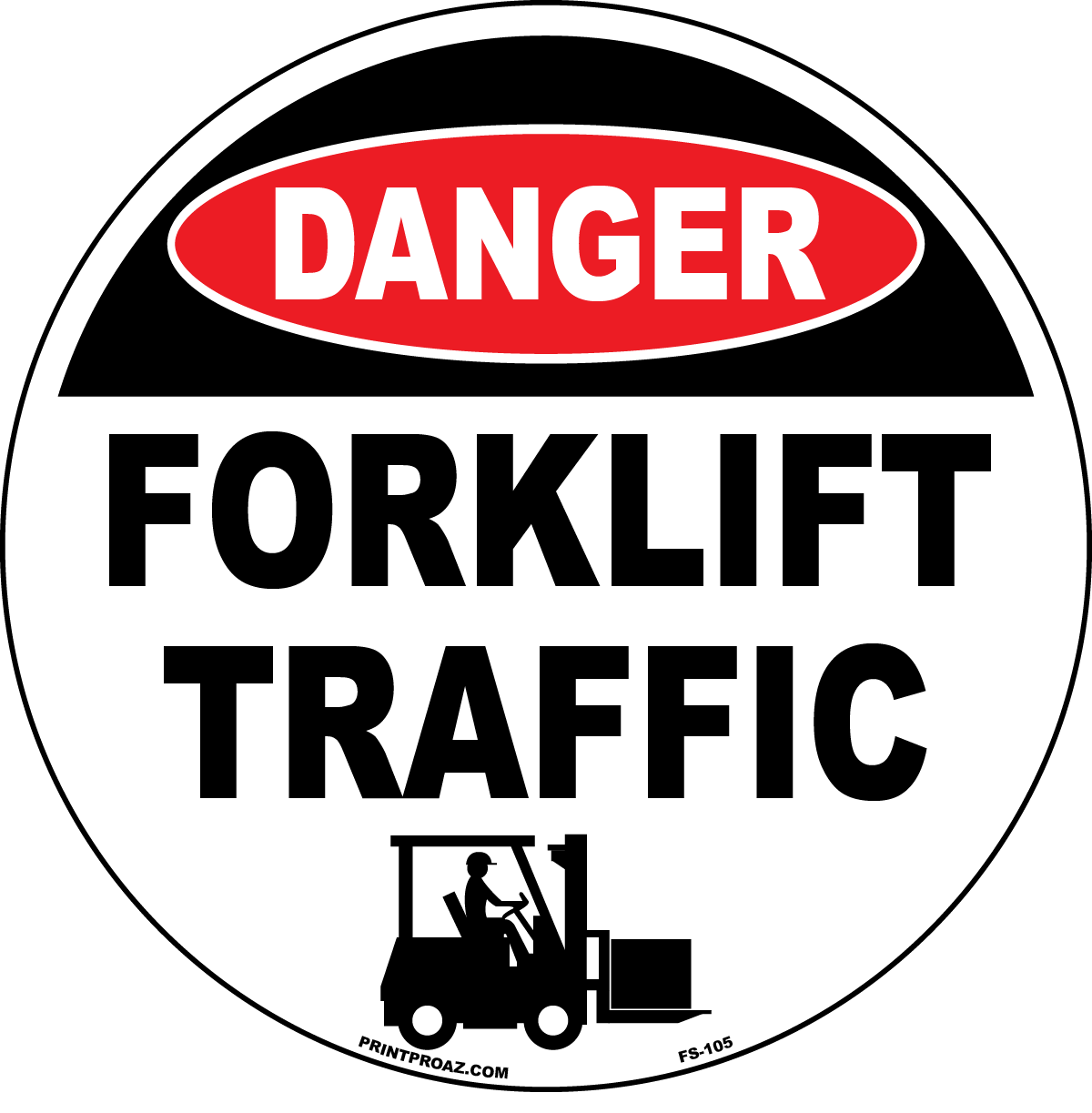 Danger forklift traffic anti-slip floor safety sign
