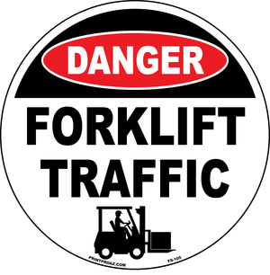 Danger forklift traffic anti-slip floor safety sign