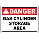 Danger gas cylinder storage area sign for compressed gas hazard identification and safety