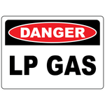 Danger LP gas safety sign for identifying liquefied petroleum gas storage and hazard areas