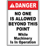 Danger machinery operation restricted area safety sign