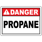 Danger propane safety sign for identifying propane storage and flammable gas hazard areas