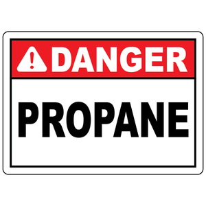 Danger propane safety sign for identifying propane storage and flammable gas hazard areas