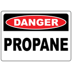 Danger propane safety sign for identifying propane storage and flammable gas hazard areas