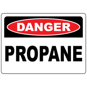 Danger propane safety sign for identifying propane storage and flammable gas hazard areas