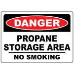 Danger propane storage area no smoking sign for flammable gas workplace safety