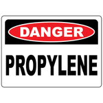 Danger propylene safety sign for identifying propylene gas storage and flammable gas hazards