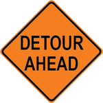 Detour ahead diamond aluminum traffic warning sign for road detours