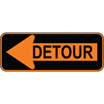 Detour left arrow OSHA traffic control sign for roadwork and temporary rerouting
