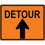 Detour up arrow OSHA traffic control sign for roadwork and temporary routing