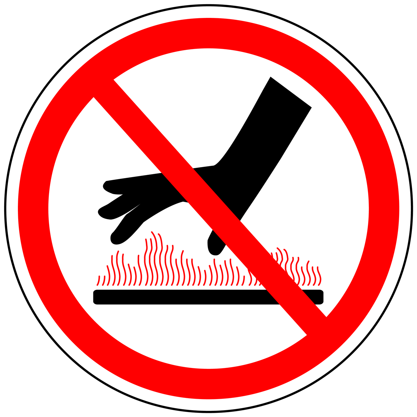 Do not touch surface polyester safety warning label
