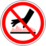 Do not touch surface polyester safety warning label