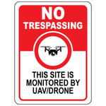 No trespassing drone surveillance warning safety sign