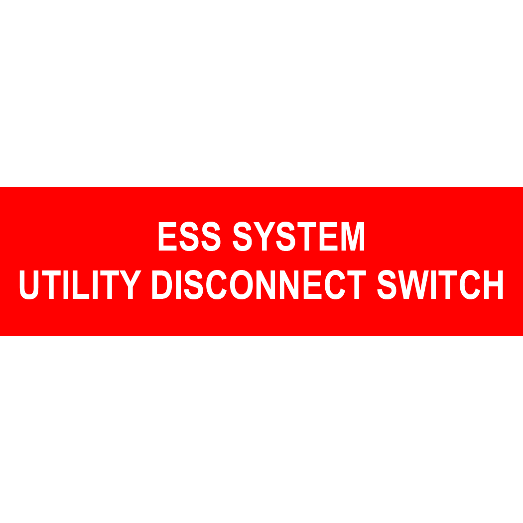 1x3.5 ESS System PV-537 Plastic Solar Labels