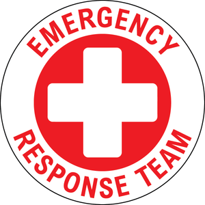 Emergency response team vinyl hard hat safety sticker first aid symbol