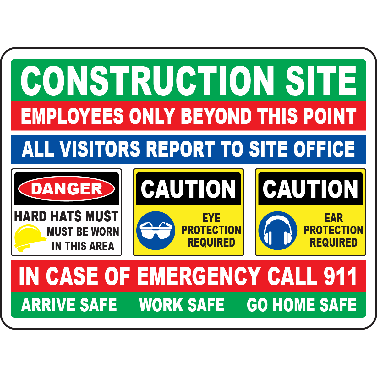 Construction employees only PPE safety warning sign