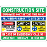 Construction employees only PPE safety warning sign
