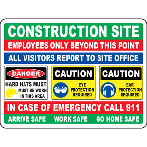 Construction employees only PPE safety warning sign