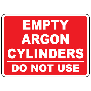 Empty argon cylinders do not use sign for compressed gas storage identification
