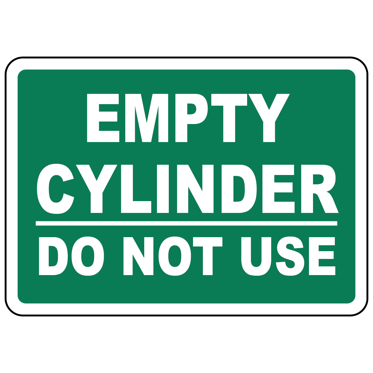 Empty cylinder do not use label for compressed gas cylinder identification and safety
