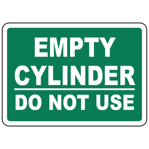 Empty cylinder do not use label for compressed gas cylinder identification and safety