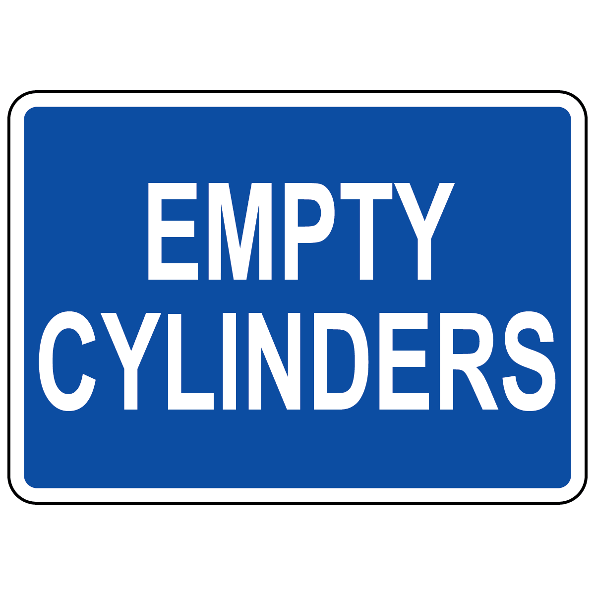 Empty cylinders status sign for compressed gas storage identification