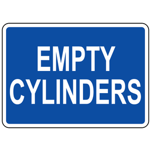 Empty cylinders status sign for compressed gas storage identification