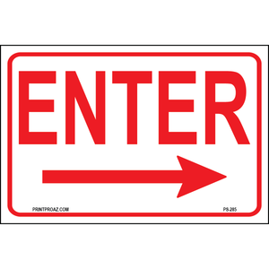 Enter Sign (Right Arrow), Aluminum, PS-285