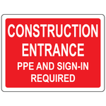 Construction entrance PPE required safety sign