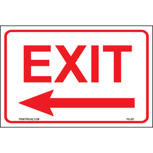Exit (Left Arrow) Signs, Aluminum, PS-267