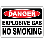 Danger explosive gas no smoking sign for hazardous gas storage and fire prevention areas