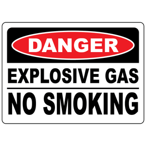 Danger explosive gas no smoking sign for hazardous gas storage and fire prevention areas