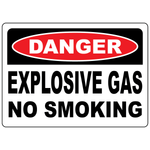 Danger explosive gas no smoking sign for hazardous gas storage and fire prevention areas