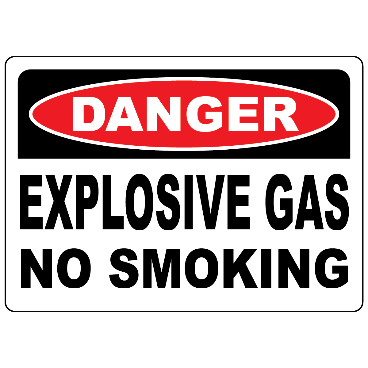 Danger explosive gas no smoking sign for hazardous gas storage and fire prevention areas