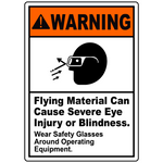 Warning Flying Material Can Cause Severe Eye Injury Or Blindness. Wear Safety Glasses Around Operating Equipment.