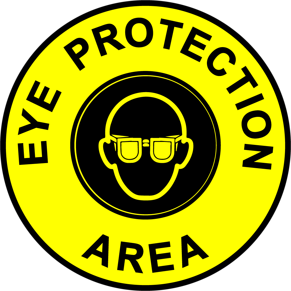 Eye protection area anti slip floor safety sign