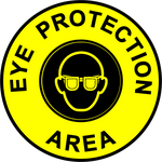 Eye protection area anti slip floor safety sign