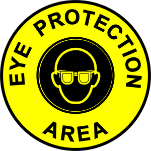 Eye protection area anti slip floor safety sign